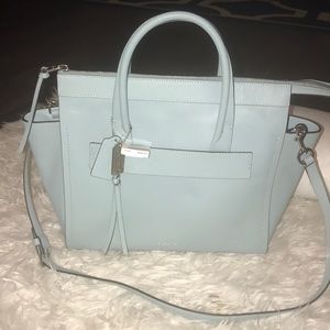 Pastel blue coach satchel